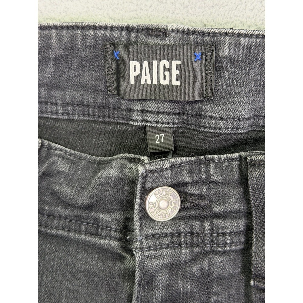 Paige Jeans Womens 27 Black Willow Denim Anessa Wide Leg High Rise Stretch - Picture 7 of 10